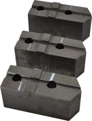 Abbott Workholding Products - 15 to 18" Chuck Capacity, Tongue & Groove Attachment, Square Soft Lathe Chuck Jaw - 3 Jaws, Steel, 3" Btw Mount Hole Ctrs, 6-1/2" Long x 2-1/2" Wide x 3" High, 1/2" Groove, 3/4" Fastener - Strong Tooling