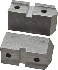 Abbott Workholding Products - 6" & Up Chuck Capacity, Serrated Attachment, Square Soft Lathe Chuck Jaw - 3 Jaws, Aluminum, 1-11/16" Btw Mount Hole Ctrs, 3" Long x 1-1/4" Wide x 1-1/2" High, 0.738" Groove, 5/16" Fastener - Strong Tooling