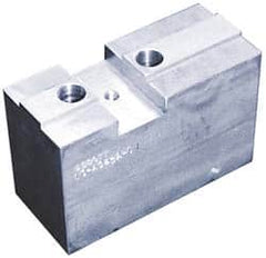 Abbott Workholding Products - 15 to 24" Chuck Capacity, Tongue & Groove Attachment, Square Soft Lathe Chuck Jaw - 3 Jaws, Steel, 3" Btw Mount Hole Ctrs, 8-1/4" Long x 3" Wide x 4" High, 7/8" & 7/8" Fastener - Strong Tooling