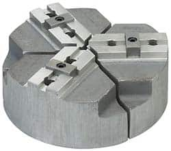 Abbott Workholding Products - 18" & Up Chuck Capacity, Tongue & Groove Attachment, Round Soft Lathe Chuck Jaw - 3 Jaws, Cast Aluminum, 3" Btw Mount Hole Ctrs, 24" Wide x 3" High, 1/2" Groove, 3/4" Fastener - Strong Tooling