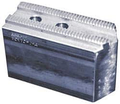 Abbott Workholding Products - 15" & Up Chuck Capacity, 3mm x 60° Serrated Attachment, Square Soft Lathe Chuck Jaw - 3 Jaws, Steel, 1.9685" Btw Mount Hole Ctrs, 6-1/2" Long x 2-1/2" Wide x 3" High, 1.0236" Groove, 0.7874" & 20mm Fastener - Strong Tooling