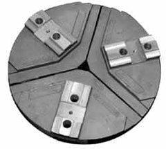 Abbott Workholding Products - 15" & Up Chuck Capacity, Tongue & Groove Attachment, Round Soft Lathe Chuck Jaw - 3 Jaws, Cast Aluminum, 2-1/2" Btw Mount Hole Ctrs, 18" Wide x 3" High, 3/4" & 3/4" Fastener - Strong Tooling