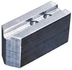 Abbott Workholding Products - 5" & Up Chuck Capacity, 1.5mm x 60° Serrated Attachment, Square Soft Lathe Chuck Jaw - 3 Jaws, Aluminum, 0.7087" Btw Mount Hole Ctrs, 2-1/2" Long x 1" Wide x 1-1/2" High, 0.3937" Groove, 0.315" & 8mm Fastener - Strong Tooling