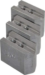 Abbott Workholding Products - 4" & Up Chuck Capacity, 1.5mm x 60° Serrated Attachment, Square Soft Lathe Chuck Jaw - 3 Jaws, Aluminum, 0.5512" Btw Mount Hole Ctrs, 2" Long x 1" Wide x 1-1/2" High, 0.3937" Groove, 0.315" & 8mm Fastener - Strong Tooling