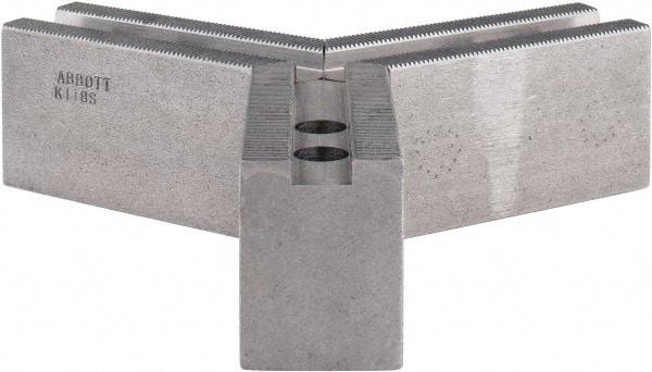 Abbott Workholding Products - 8" & Up Chuck Capacity, 1.5mm x 60° Serrated Attachment, Square Soft Lathe Chuck Jaw - 3 Jaws, Steel, 63/64" Btw Mount Hole Ctrs, 4" Long x 1-1/2" Wide x 2" High, 0.5512" Groove, 0.4724" & 12mm Fastener - Strong Tooling