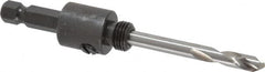 Starrett - 9/16 to 1-3/16" Tool Diam Compatibility, Straight Shank, Stainless Steel Integral Pilot Drill, Hole Cutting Tool Arbor - 3/8" Min Chuck, Hex Shank Cross Section, Threaded Shank Attachment, For SH, DH, CT & D Hole Saws - Strong Tooling