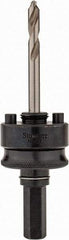 Starrett - 1-1/4 to 8-9/32" Tool Diam Compatibility, Straight Shank, Stainless Steel Integral Pilot Drill, Hole Cutting Tool Arbor - 1/2" Min Chuck, Hex Shank Cross Section, Threaded Shank Attachment, For SH, DH, CT & D Hole Saws - Strong Tooling