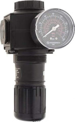 Norgren - 1/2 NPT Port, 220 CFM, Zinc Standard Regulator - 5 to 150 psi Range, 300 Max psi Supply Pressure, 1/4" Gauge Port Thread, 3.15" Wide x 6.67" High - Strong Tooling