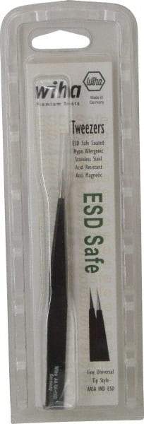 Wiha - 5-1/8" OAL AA-SA ESD Safe Tweezers - Universal Fine Point - Strong Tooling