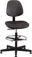 Bevco - 21 to 31" High Adjustable Chair - 27" Wide x 27" Deep, Polyurethane Seat, Black - Strong Tooling