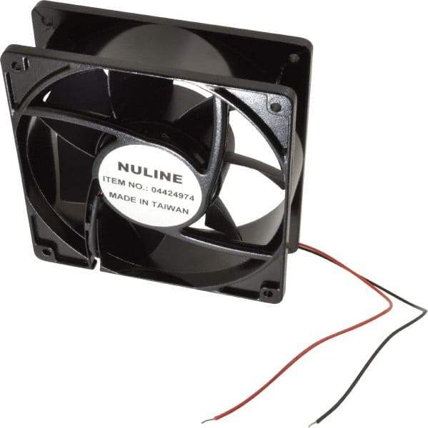 Value Collection - 12 Volts, DC, 145 CFM, Square Tube Axial Fan - 1.1 Amp Rating, 2,600 to 2,900 RPM, 4.7" High x 4.7" Wide x 1-1/2" Deep - Strong Tooling