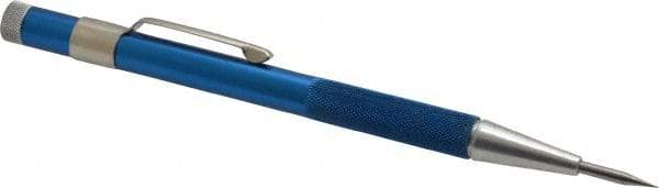 Made in USA - 5-1/2" OAL Nonretractable Pocket Scriber - Aluminum with Hardened Steel Point - Strong Tooling