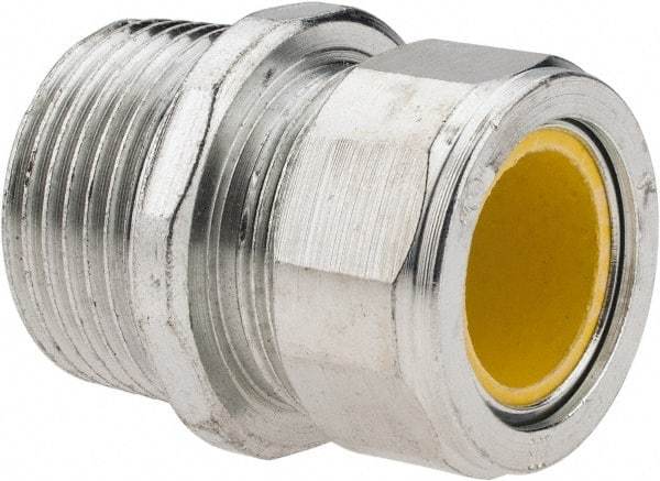 Cooper Crouse-Hinds - 0.65 to 3/4" Cable Capacity, Liquidtight, Straight Strain Relief Cord Grip - 1 NPT Thread, 1-3/4" Long, Steel - Strong Tooling