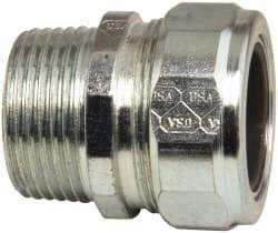 Cooper Crouse-Hinds - 0.85 to 0.95" Cable Capacity, Liquidtight, Straight Strain Relief Cord Grip - 1 NPT Thread, 1-7/8" Long, Steel - Strong Tooling