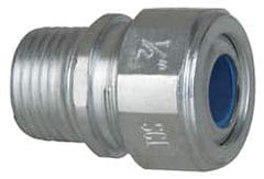 Cooper Crouse-Hinds - 0.35 to 0.45" Cable Capacity, Liquidtight, Straight Strain Relief Cord Grip - 1/2 NPT Thread, 1-5/16" Long, Steel - Strong Tooling