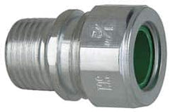 Cooper Crouse-Hinds - 0.45 to 0.56" Cable Capacity, Liquidtight, Straight Strain Relief Cord Grip - 1/2 NPT Thread, 1-5/16" Long, Steel - Strong Tooling