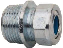 Cooper Crouse-Hinds - 0.35 to 0.45" Cable Capacity, Liquidtight, Straight Strain Relief Cord Grip - 3/4 NPT Thread, 1-5/16" Long, Steel - Strong Tooling