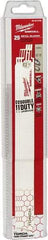 Milwaukee Tool - 12" Long x 1" Thick, Steel Reciprocating Saw Blade - Straight Profile, 18 TPI, Toothed Edge - Strong Tooling