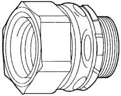 Cooper Crouse-Hinds - 0.55 to 0.65" Cable Capacity, Liquidtight, Straight Strain Relief Cord Grip - 1 NPT Thread, 1-3/4" Long, Steel - Strong Tooling