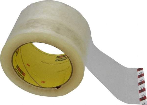 3M - 3" x 55 Yd Clear Rubber Adhesive Sealing Tape - Polypropylene Film Backing, 3.1 mil Thick, 70 Lb Tensile Strength, Series 375 - Strong Tooling