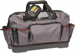 Stanley - 16 Pocket Black & Gray Polyester Tool Bag - 9-1/4" Wide x 19-1/4" Deep x 12-3/4" High - Strong Tooling