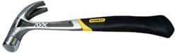 Stanley - 1 Lb Head, Curved Claw Nail Hammer - 13-1/2" OAL, Forged Steel Head, 1-3/16" Face Diam, Smooth Face, Steel Handle with Grip - Strong Tooling