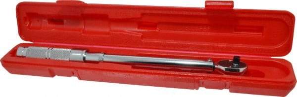 Proto - 3/8" Drive Micrometer Type Ratchet Head Torque Wrench - 16 N/m to 80 N/m Torque, 15-1/2" OAL, Ratchet Head - Strong Tooling