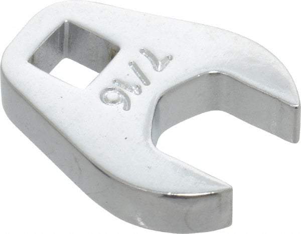 Proto - 7/16" 1/4" Drive Chrome Open End Crowfoot Wrench - 7/8" Head Diam x 1/4" Head Thickness - Strong Tooling