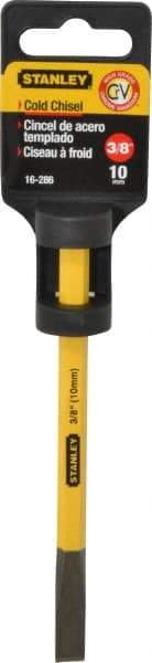 Stanley - 5-9/16" OAL x 3/8" Blade Width Cold Chisel - 3/8" Tip, 3/8" Stock, Chrome Vanadium Steel Handle - Strong Tooling