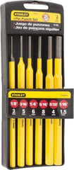 Stanley - 6 Piece, 1/16 to 5/16", Pin Punch Set - Hex Shank, Comes in Plastic Case - Strong Tooling