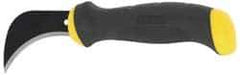 Stanley - Fixed Linoleum Knife - 3" Blade, Yellow & Black Bi-Material Rubber Grip Handle, 1 Blade Included - Strong Tooling