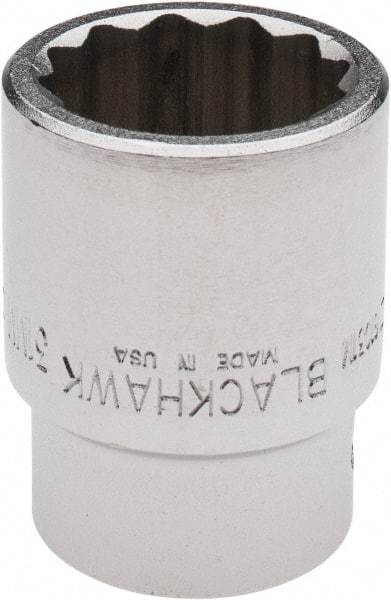 Blackhawk by Proto - 3/4" Drive, Standard Hand Socket - 6 Points, 2-13/64" OAL, Alloy Steel, Black Finish - Strong Tooling