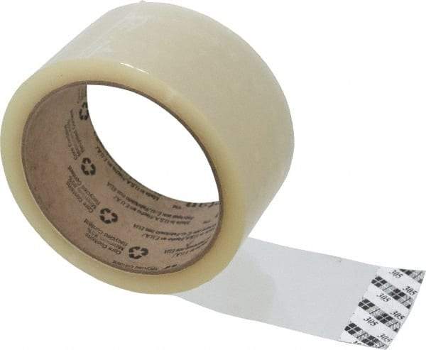 3M - 2" x 55 Yd Clear Acrylic Adhesive Sealing Tape - Polypropylene Film Backing, 1.8 mil Thick, 19 Lb Tensile Strength, Series 305 - Strong Tooling