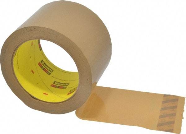 3M - 3" x 55 Yd Natural (Color) Rubber Adhesive Sealing Tape - Polypropylene Film Backing, 3.1 mil Thick, 70 Lb Tensile Strength, Series 375 - Strong Tooling