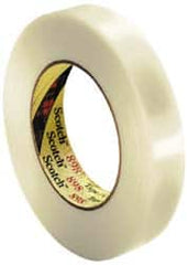 3M - 24mm x 55m Clear Rubber Adhesive Strapping Tape - Hot Melt Synthetic Rubber Resin Backing, 6.6 mil Thick, 380 Lb Tensile Strength, Series 898 - Strong Tooling