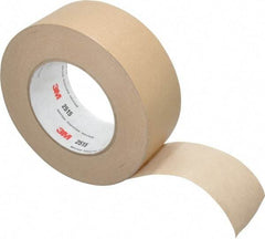 3M - 2" Wide x 60 Yd Long Tan Paper Masking Tape - Series 2515, 6.7 mil Thick, 36 In/Lb Tensile Strength - Strong Tooling