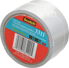 3M - 2" x 10 Yds Silver Foil Tape - 3.6 mil, Rubber Adhesive, Aluminum Foil Backing, 17 Lb/ln Tensile Strength, -10°F to 180°F, Series 3311 - Strong Tooling