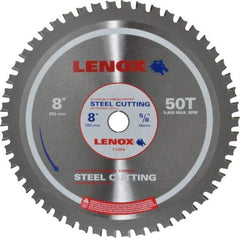 Lenox - 8" Diam, 5/8" Arbor Hole Diam, 50 Tooth Wet & Dry Cut Saw Blade - Titanium Carbide-Tipped, General Purpose Action, Standard Round Arbor - Strong Tooling