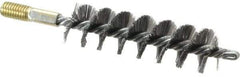 Value Collection - 1-1/4" Diam Helical Steel Tube Brush - 0.012" Filament Diam, 4-1/4" Brush Length, 7-1/2" OAL, 1/2-12 Male Shank - Strong Tooling