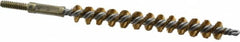 Value Collection - 3/8" Diam Helical Brass Tube Brush - 0.005" Filament Diam, 3-1/8" Brush Length, 5-1/8" OAL, 3/16-24 Male Shank - Strong Tooling