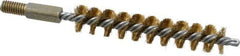 Value Collection - 5/8" Diam Helical Brass Tube Brush - 0.005" Filament Diam, 3-1/2" Brush Length, 5-1/2" OAL, 5/16-18 Male Shank - Strong Tooling