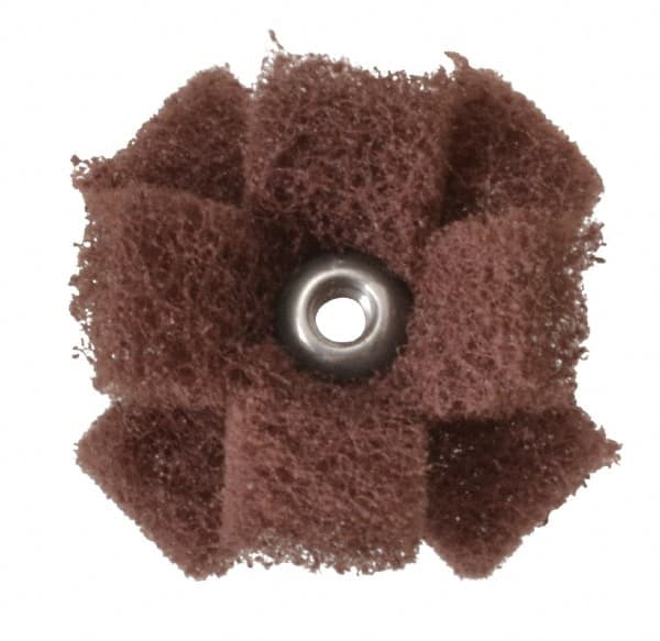 Merit Abrasives - 1-1/2" Diam Medium Density Cross Buff - 2 Plys, 8-32 Thread, Very Fine Grade, 23,000 Max RPM - Strong Tooling