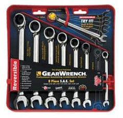 GearWrench - 8 Piece, 5/16" to 3/4", Ratcheting Combination Wrench Set - Inch Measurement Standard, Chrome Finish, Comes in Tray - Strong Tooling