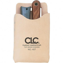 CLC - General Purpose Holster with 1 Pocket - Leather, Natural (Color), 4-1/4" Wide x 7-1/2" High x 1" Deep - Strong Tooling