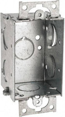 Cooper Crouse-Hinds - 1 Gang, (7) 1/2" Knockouts, Steel Rectangle Switch Box - 3" Overall Height x 2" Overall Width x 2" Overall Depth - Strong Tooling