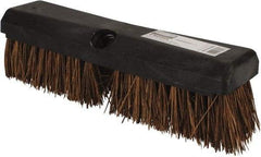 Rubbermaid - 2" Bristle Length, Palmyra Scrub Brush - 10" OAL, Tapered Handle, Brown, Plastic Block - Strong Tooling