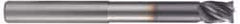 Corner Radius End Mill: 1″ Dia, 1-1/4″ LOC, 0.03″ Radius, 4 Flutes, Solid Carbide 5″ OAL, 1″ Shank Dia, Variable ° Helix, AlTiN Coated, Corner Radius End, Centercutting