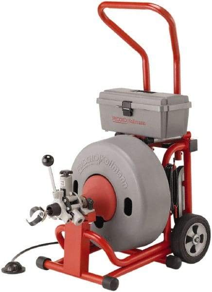 Ridgid - Electric Battery Drain Cleaning Machine - For 3" to 6" Pipe, 5/8" x 100' Cable, 285 Max RPM - Strong Tooling