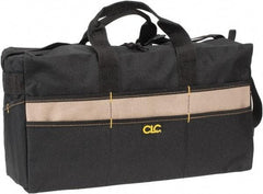 CLC - 17 Pocket Black & Khaki Polyester Tool Bag - 18" Wide x 7" Deep x 9" High - Strong Tooling