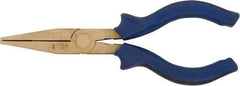 Ampco - 6-1/4" OAL, 0.55" Jaw Length, Nonsparking Pliers - Flat Nose Jaw - Strong Tooling